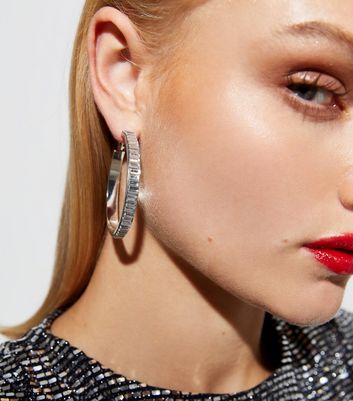 Golden Brass Red Artificial Stone Hoop Earrings – StyleBuzz